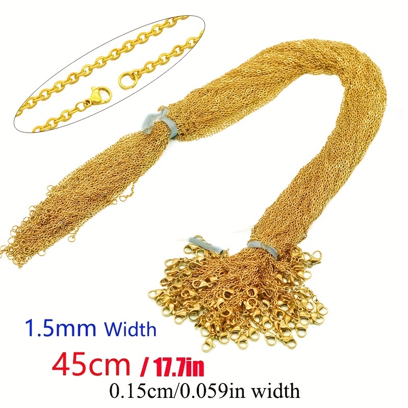 60ft Necklace Chains for Jewelry Making Supplies, Cable Link Chain Rolls  for Necklaces Earrings Bracelets DIY Crafts Findings, 6-Color 2mm Gold  Silver Copper Plated Metal Jewelry Making Kit Bulk 
