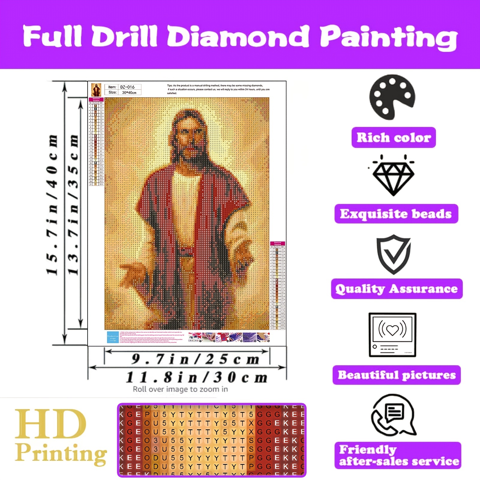 Diamond Painting Kits,DIY Full Drill Diamond Dots Paintings with Diamonds Gem Art and Crafts for Adults Home Wall Decor 11.8x15.7 inch, Size: 30