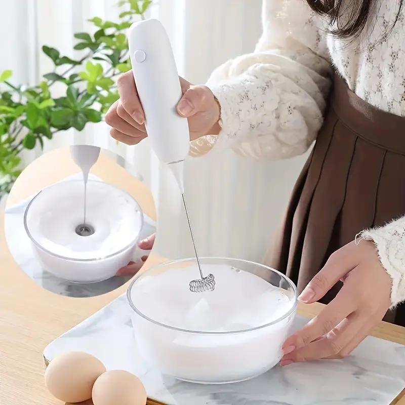 Electric Milk Frother Mini Handheld Wireless Mixer Household - Temu