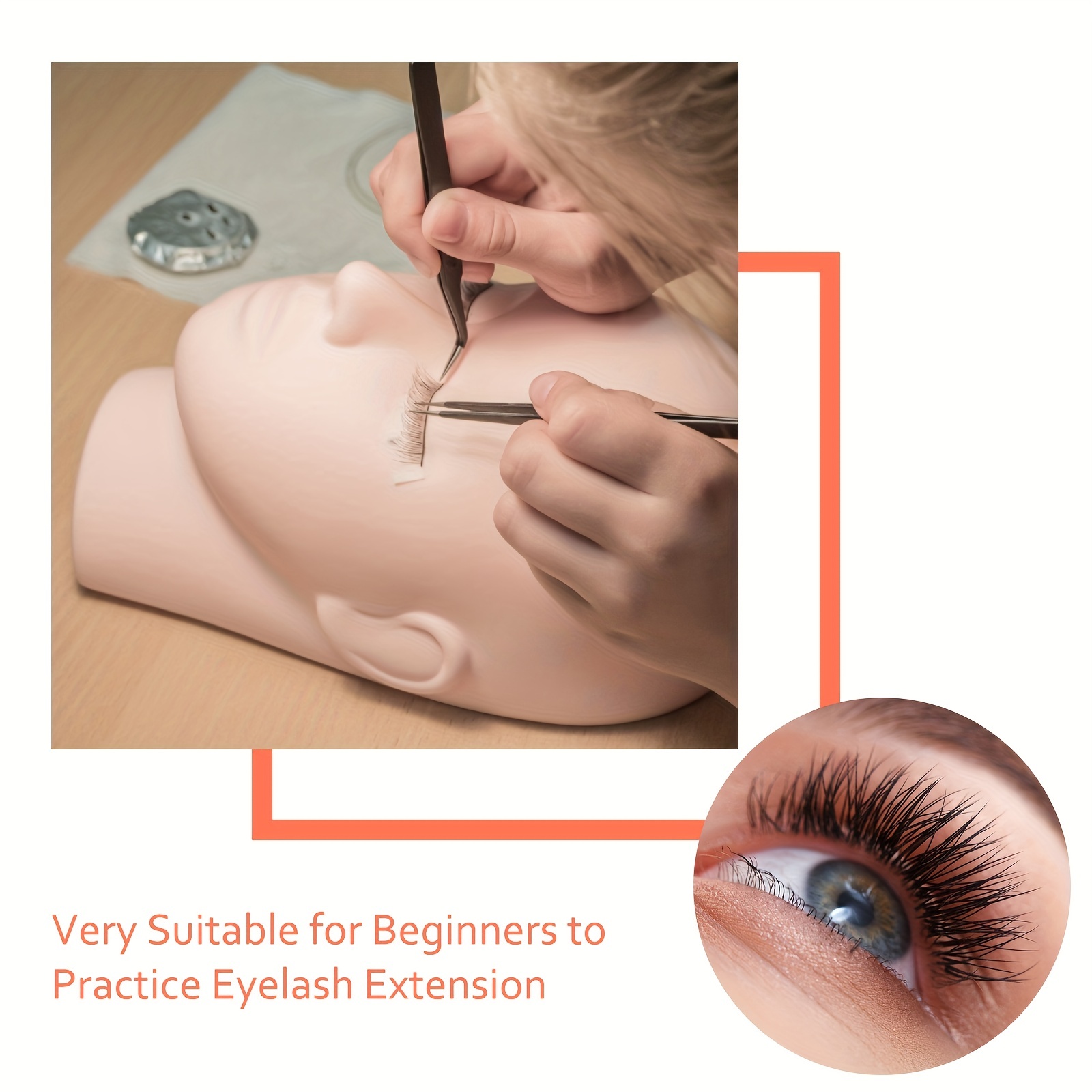 Silicone Mannequin Training Head Makeup Model Eyelash Extensions