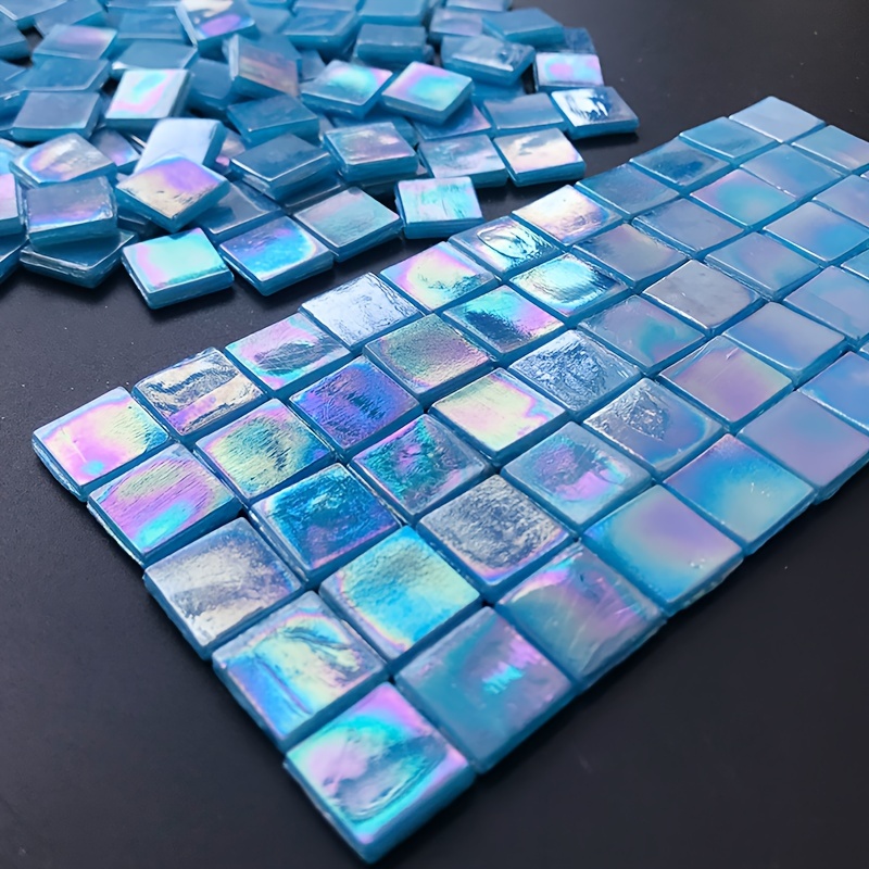 

65pcs Blue Metal Illusionary Gloss Hot Melt Burnt Mosaic 0.591 * 0.591in Ice Jade Mosaic Particle Handmade Diy Decoration Art Area Painting Handmade Materials Suitable For Creative Decoration
