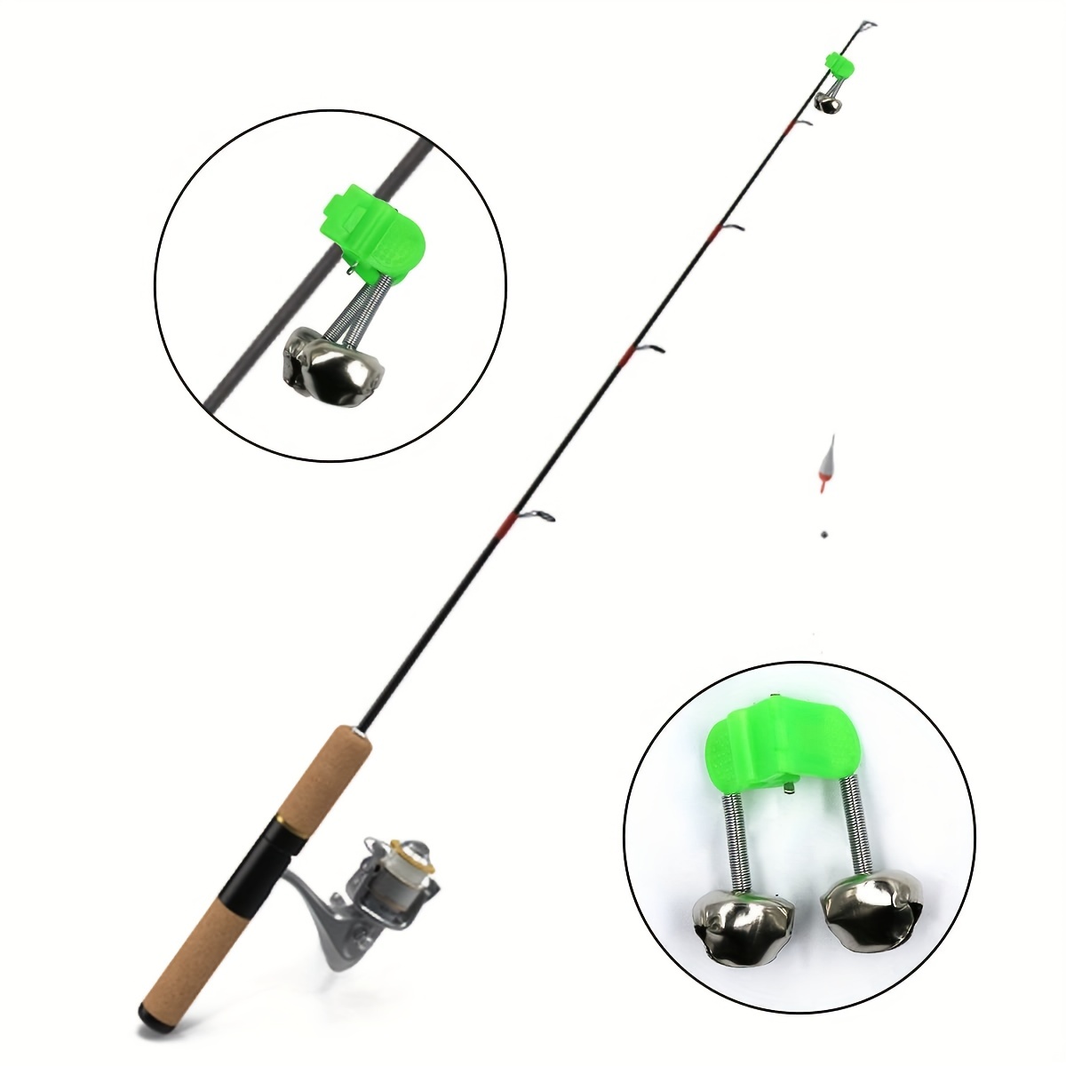 50pcs Plastic Fishing Bells Clips Fishing Rod Alarm Bite Alarms Ring Green  ABS Fishing Accessory Outdoor Metal