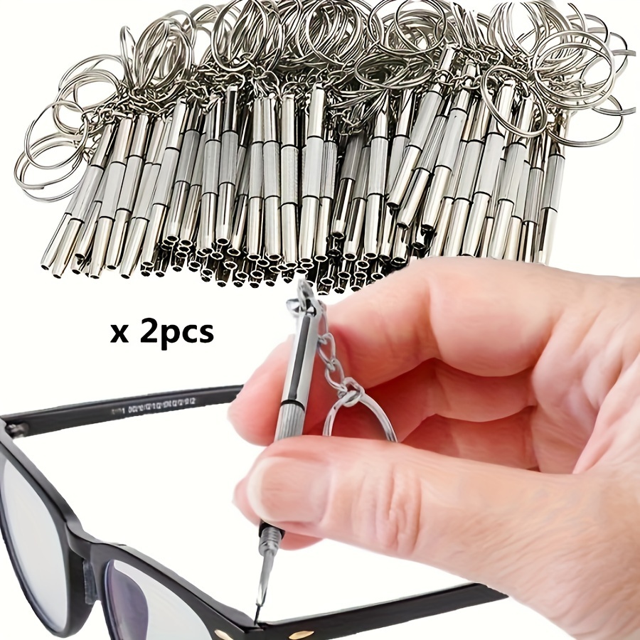 Kit de reparación de lentes con tornillos para gafas. Incluye kit de  destornillador de precisión y almohadilla para la nariz, paño de limpieza,  pinzas