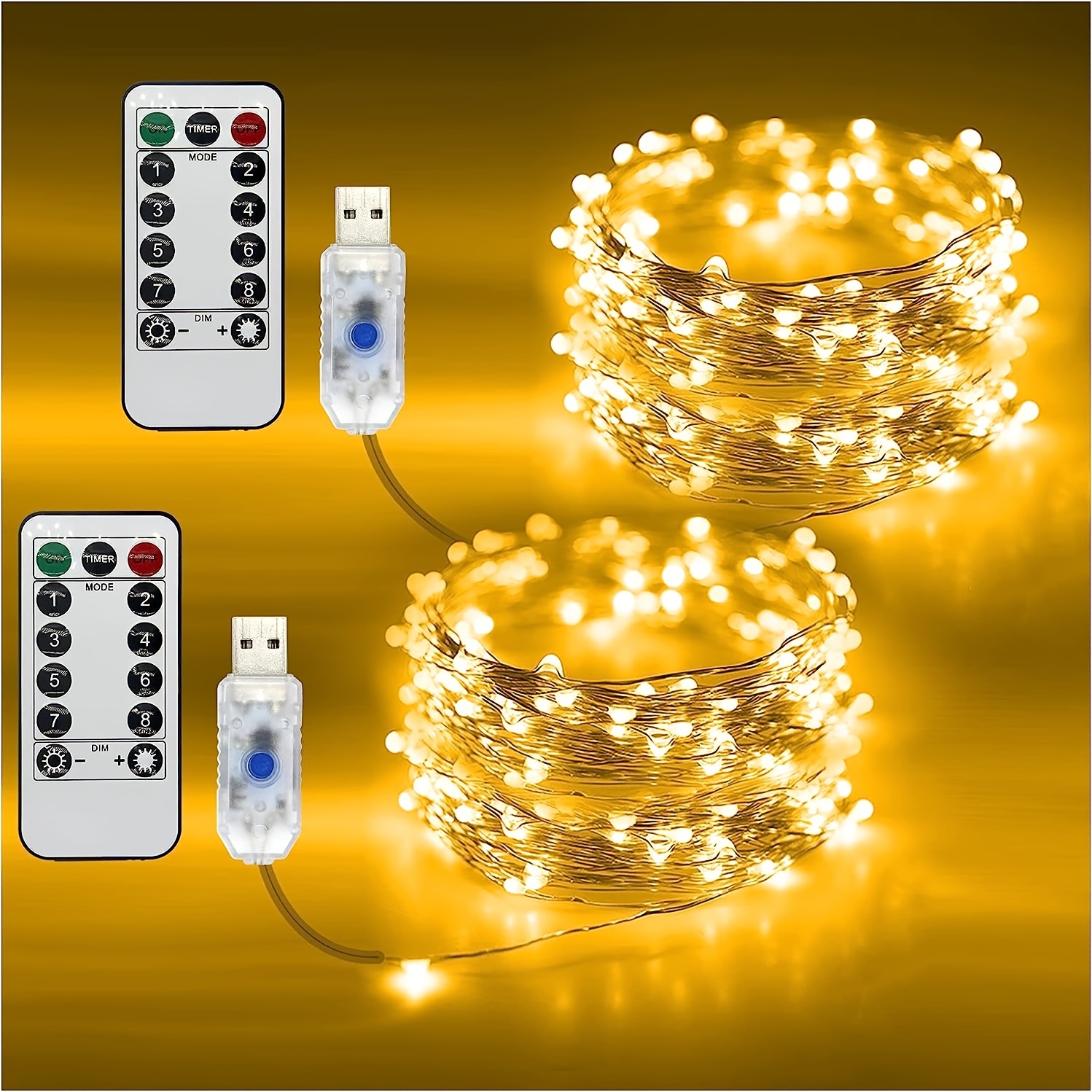 8 Modes 100 Led Fairy String Lights with Remote Control