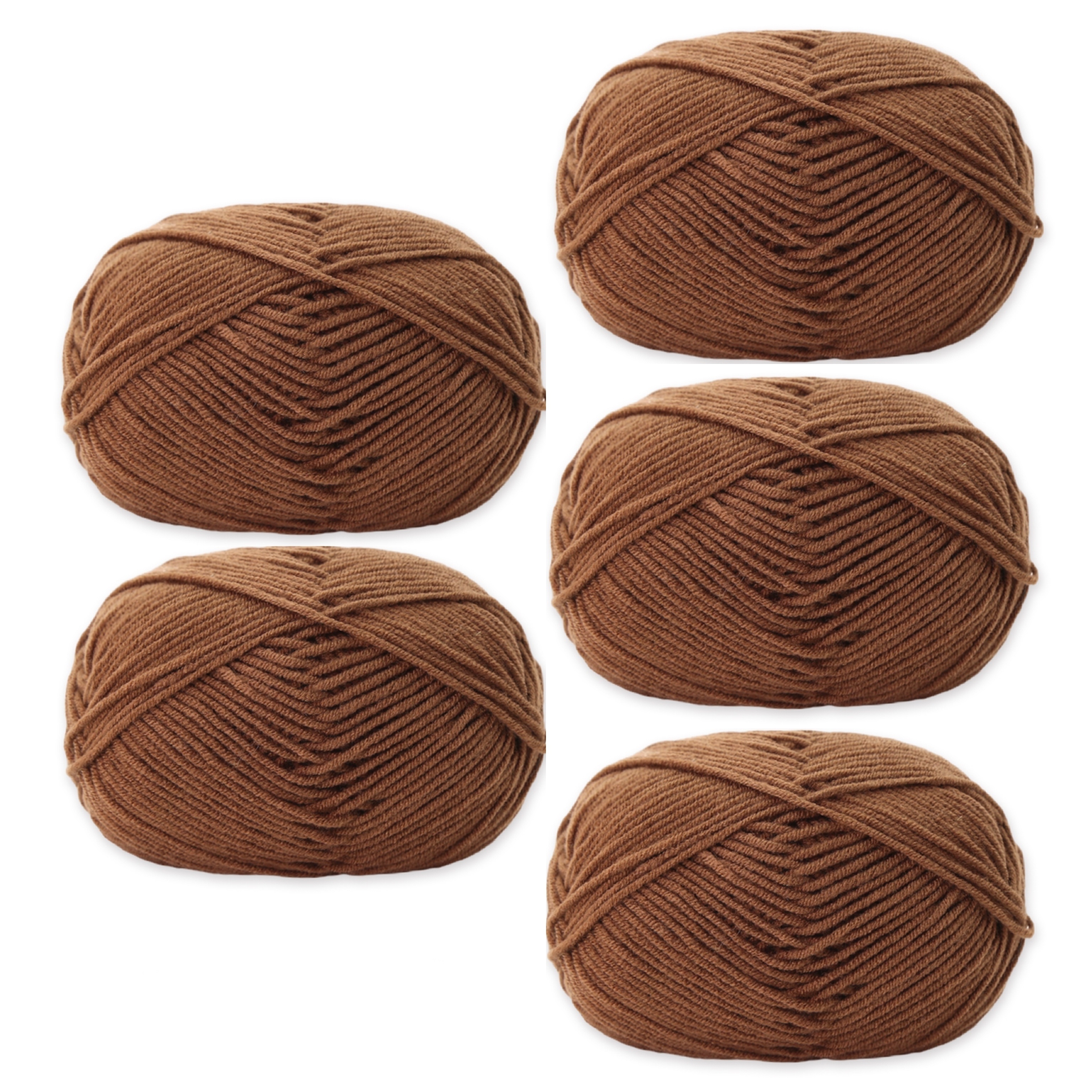 3x50g Beginners Chocolate Brown Yarn, 260 Yards Chocolate Brown Yarn for  Crocheting Knitting, Easy-to-See Stitches, Worsted Medium #4, Chunky Thick