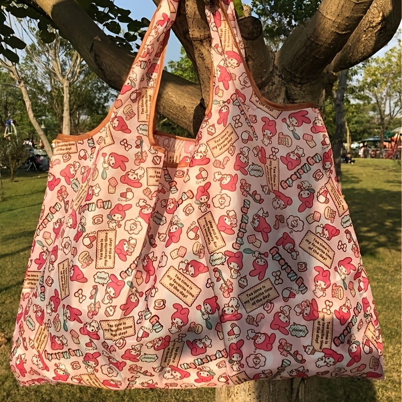 Vintage Pattern Shopper Bag, Foldable Lightweight Shoulder Bag