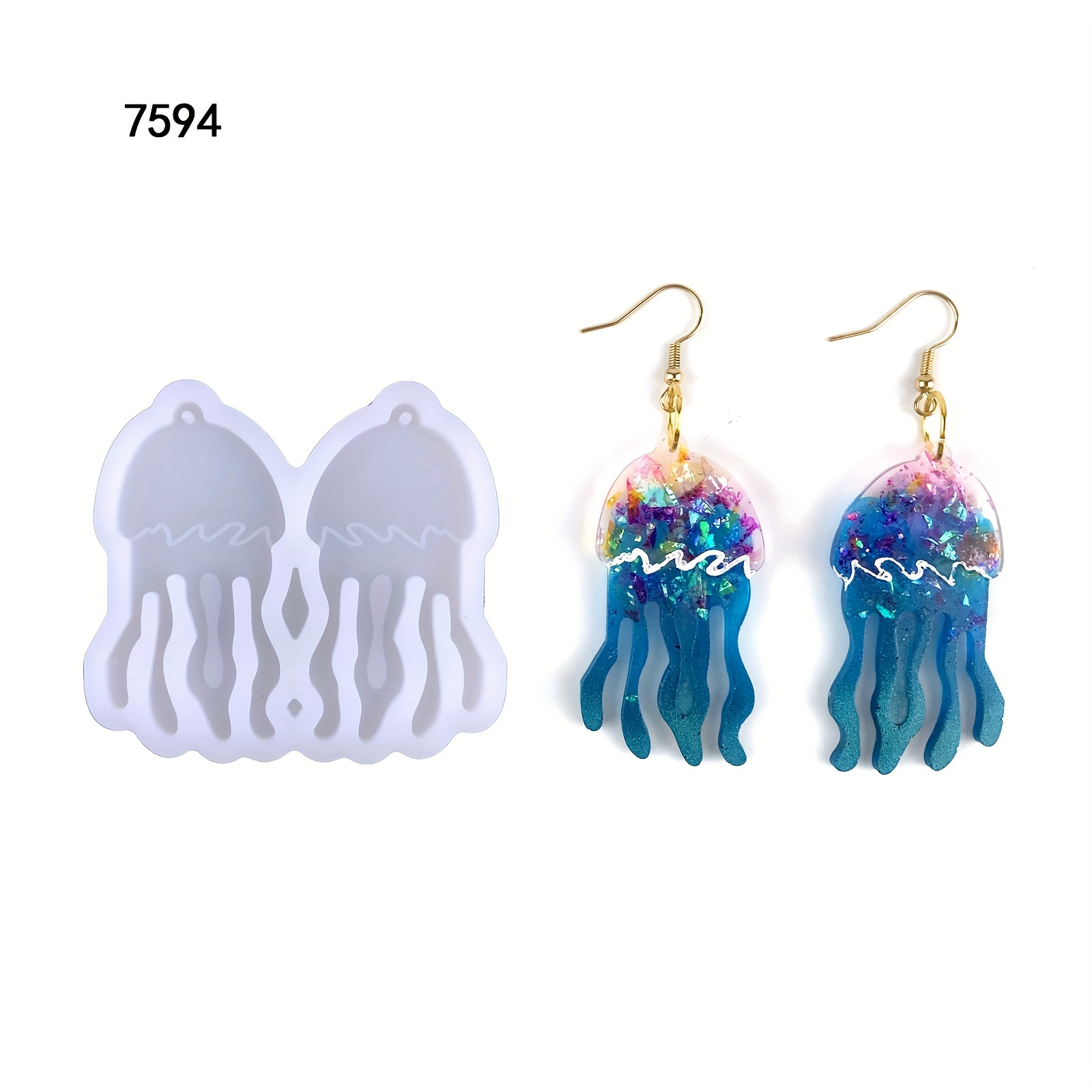 Jellyfish Shape Resin Earring Molds Crystal Epoxy - Temu