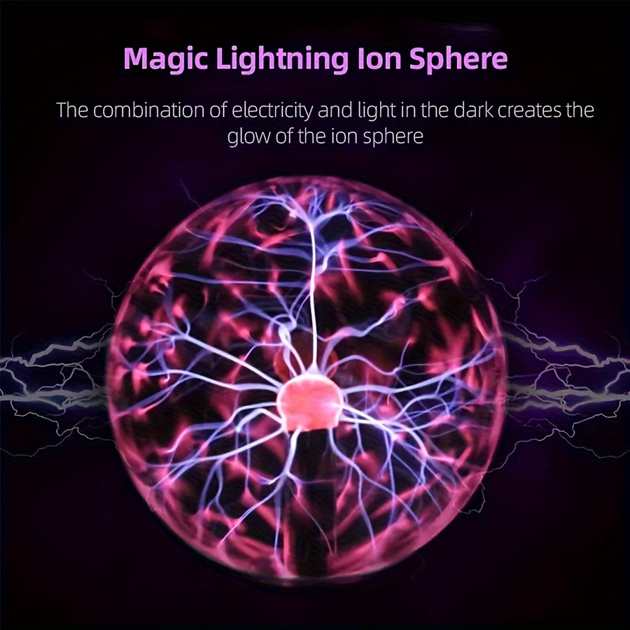 Lámpara de bola de plasma Luz de orbe de nebulosa interactiva sensible al  sonido táctil (15 cm)