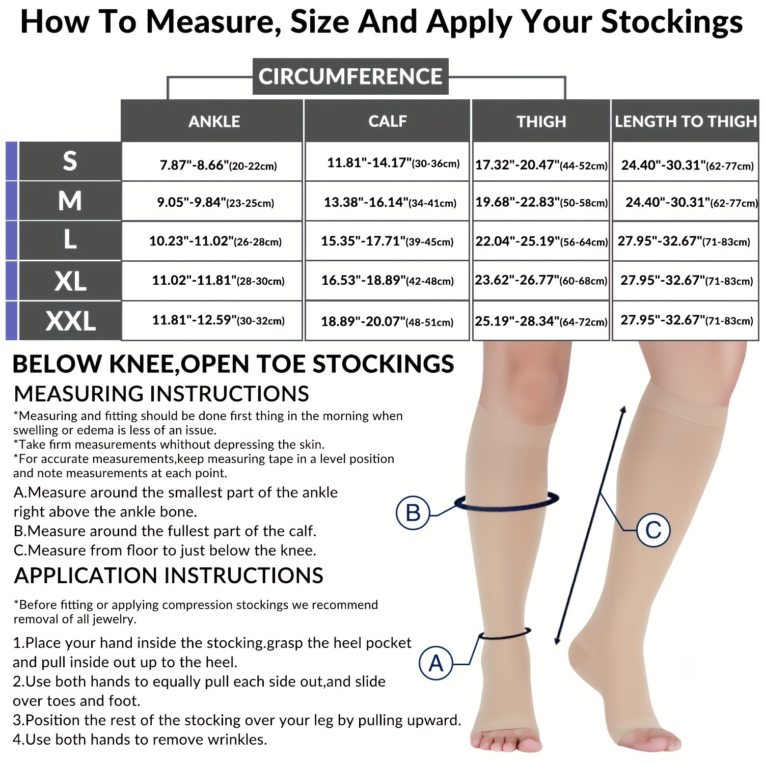 Compression Socks S-XXL Medical Prevent Varicose Veins Toeless