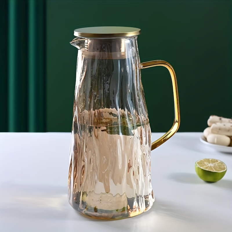 Glass Pitcher With Lid Heat Resistant Heavy Duty Water - Temu