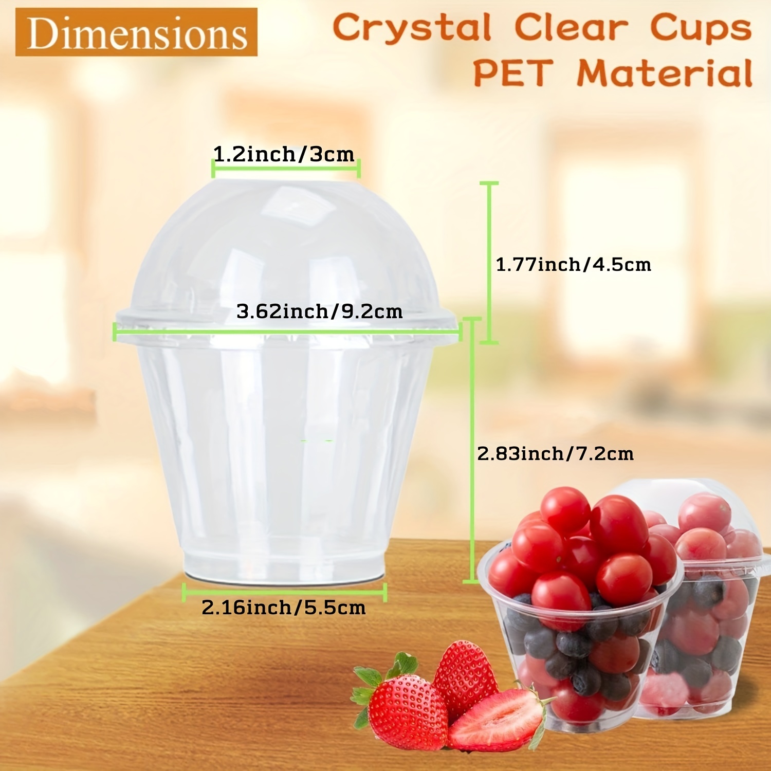 Clear Plastic Cups With Dome Lids Disposable Party Cups For - Temu
