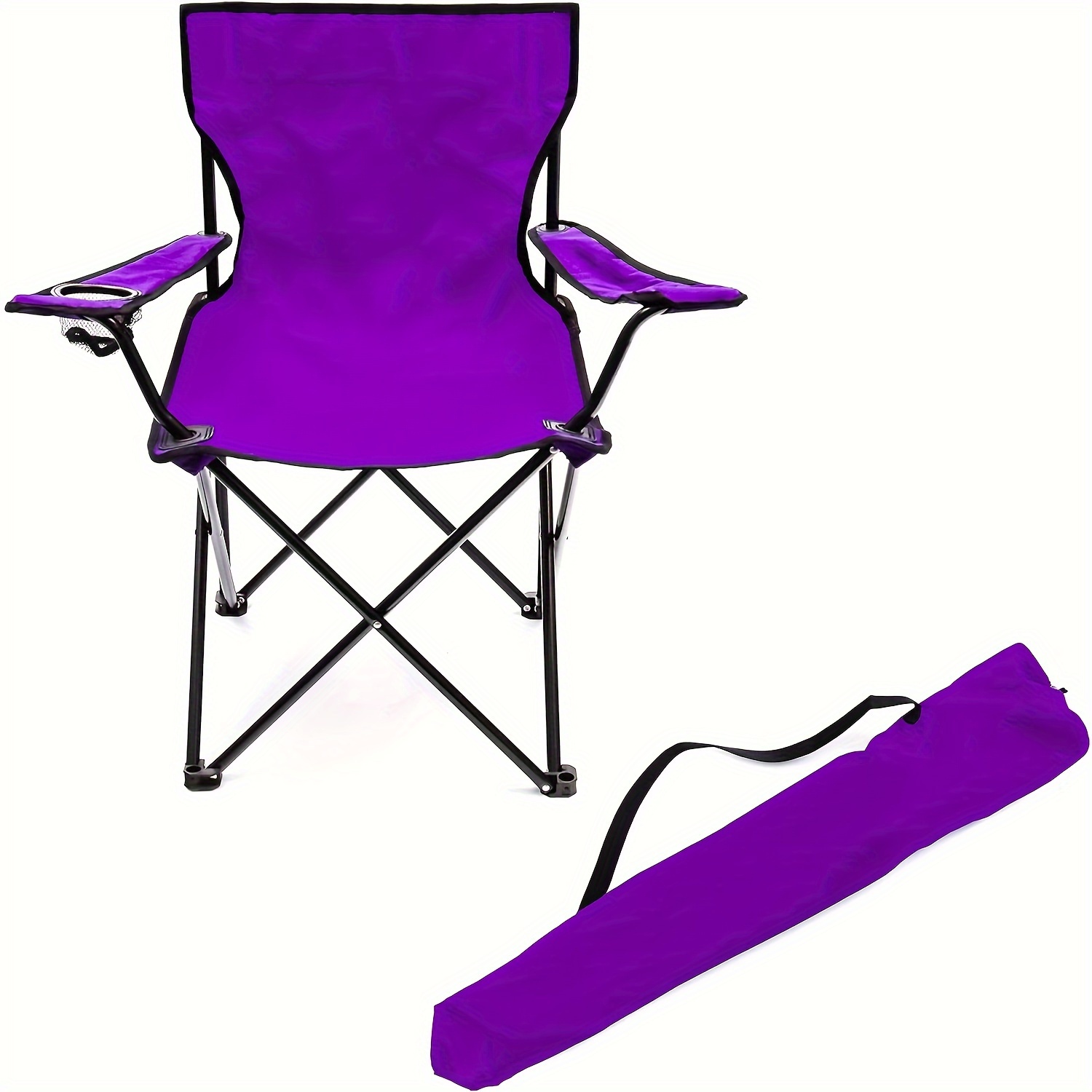 Trademark Innovations Portable Folding Camp Chair (Blue)