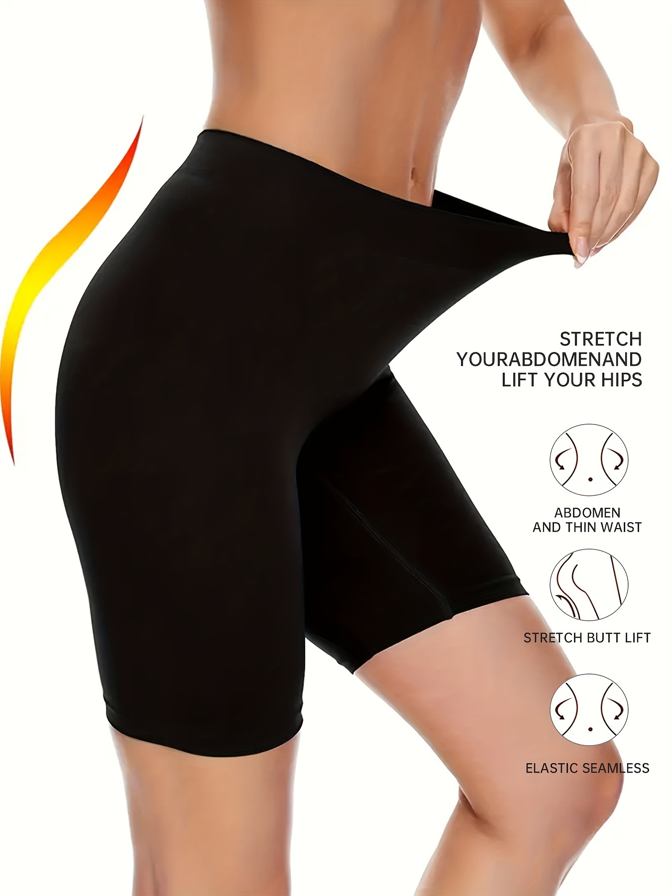 Seamless Solid Shaping Shorts Fashion Tummy Control Stretch - Temu