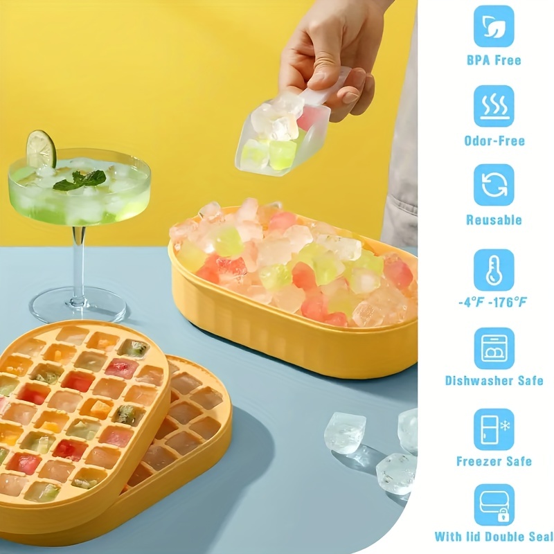 Double-layer Ice Cube Trays Reusable Large Capacity Ice Cube Mold