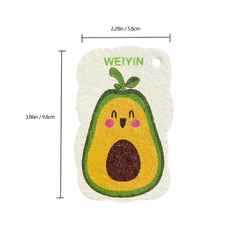 1pc Fruit Design Dishwashing Sponge, Kitchen Cleaning Cartoon Fruit & Thick  Scouring Pad, Pot Scrubber Sponge