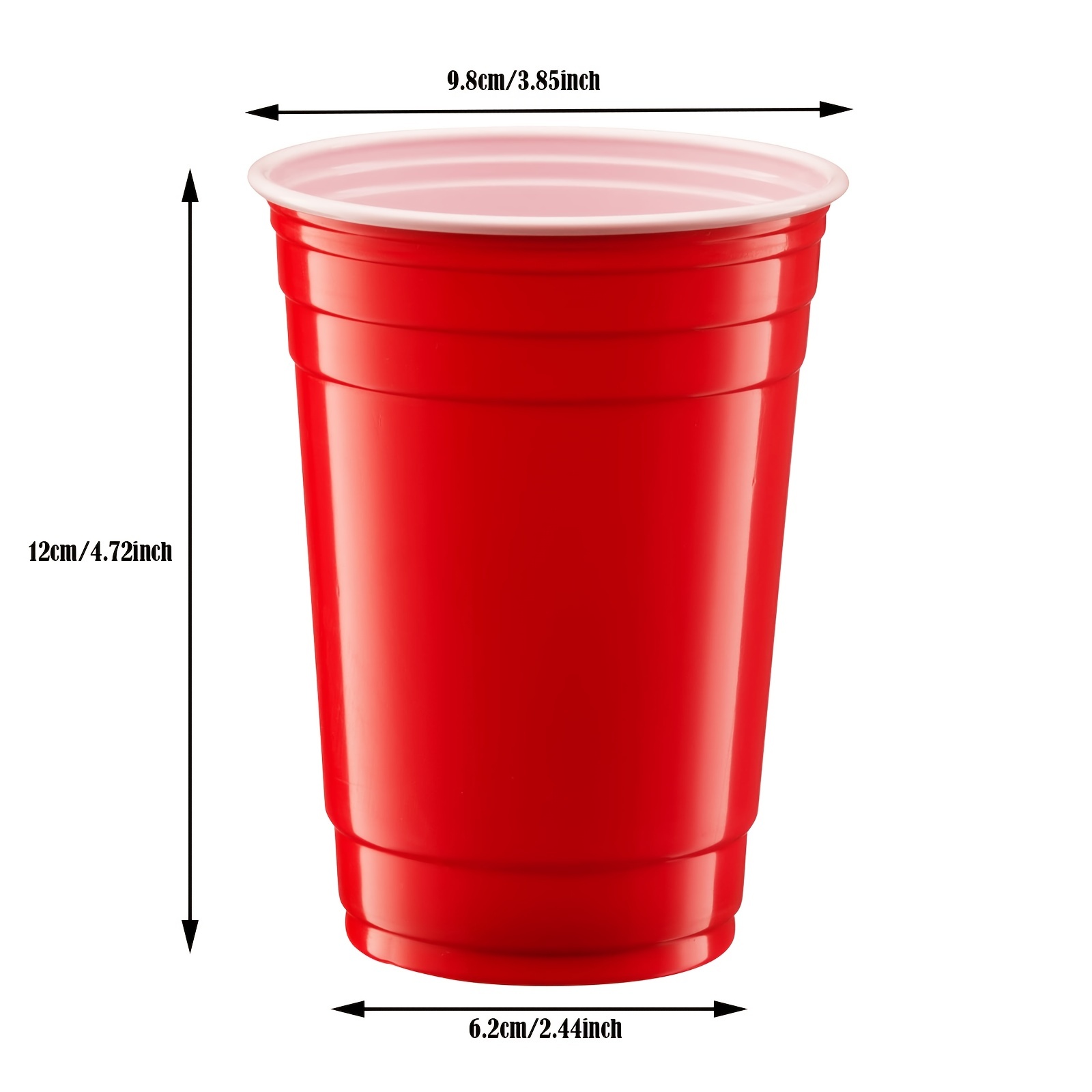 18 oz Red Cups Party Cups Heavy-Duty Plastic Cold Drinking Container BPA  FREE