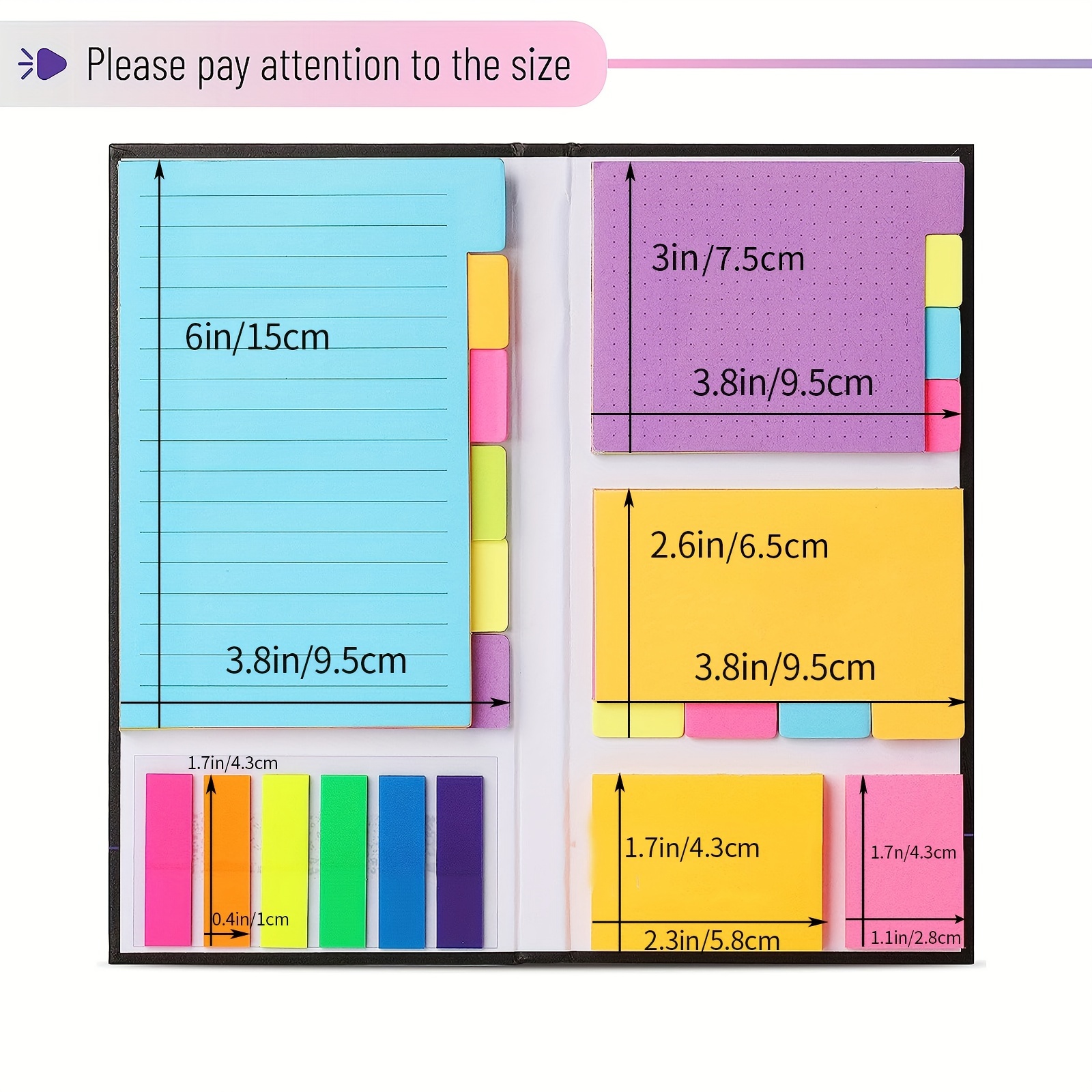 set de Post-it, Étiquette Post-it, 410 Pièces, notes Post-it Séparées,  Fournitures Scolaires, Fournitures de Bureau, notes Post-it de  Planificateur, Étiquettes de Diviseur de notes Post-it, notes de Livre,  notes Post-it de Bible 