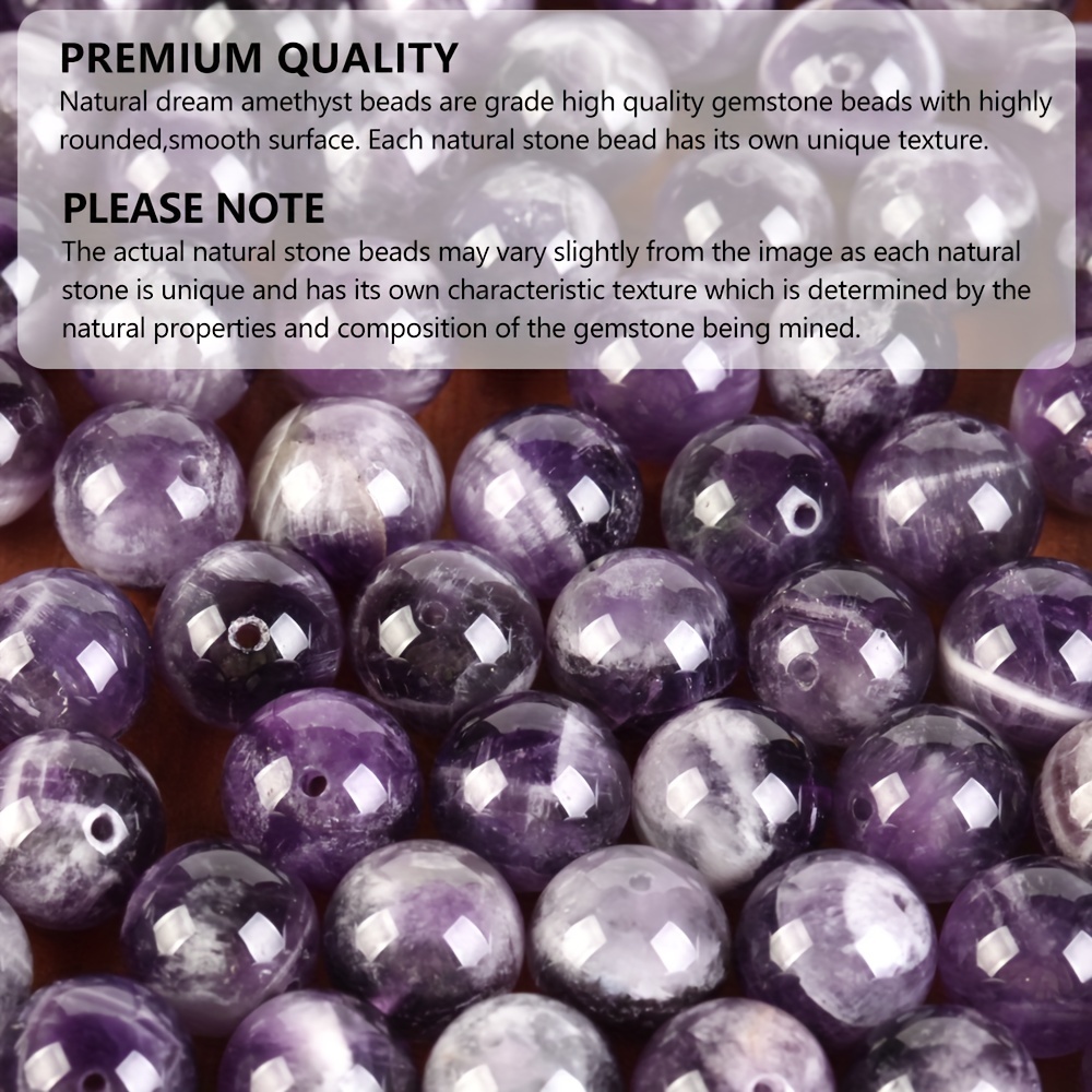 Natural Stone Light Purple Crystal Beads Smooth Loose Spacer Beaded For  Jewelry Making DIY Woman Necklace Bracelet 6/8/10MM