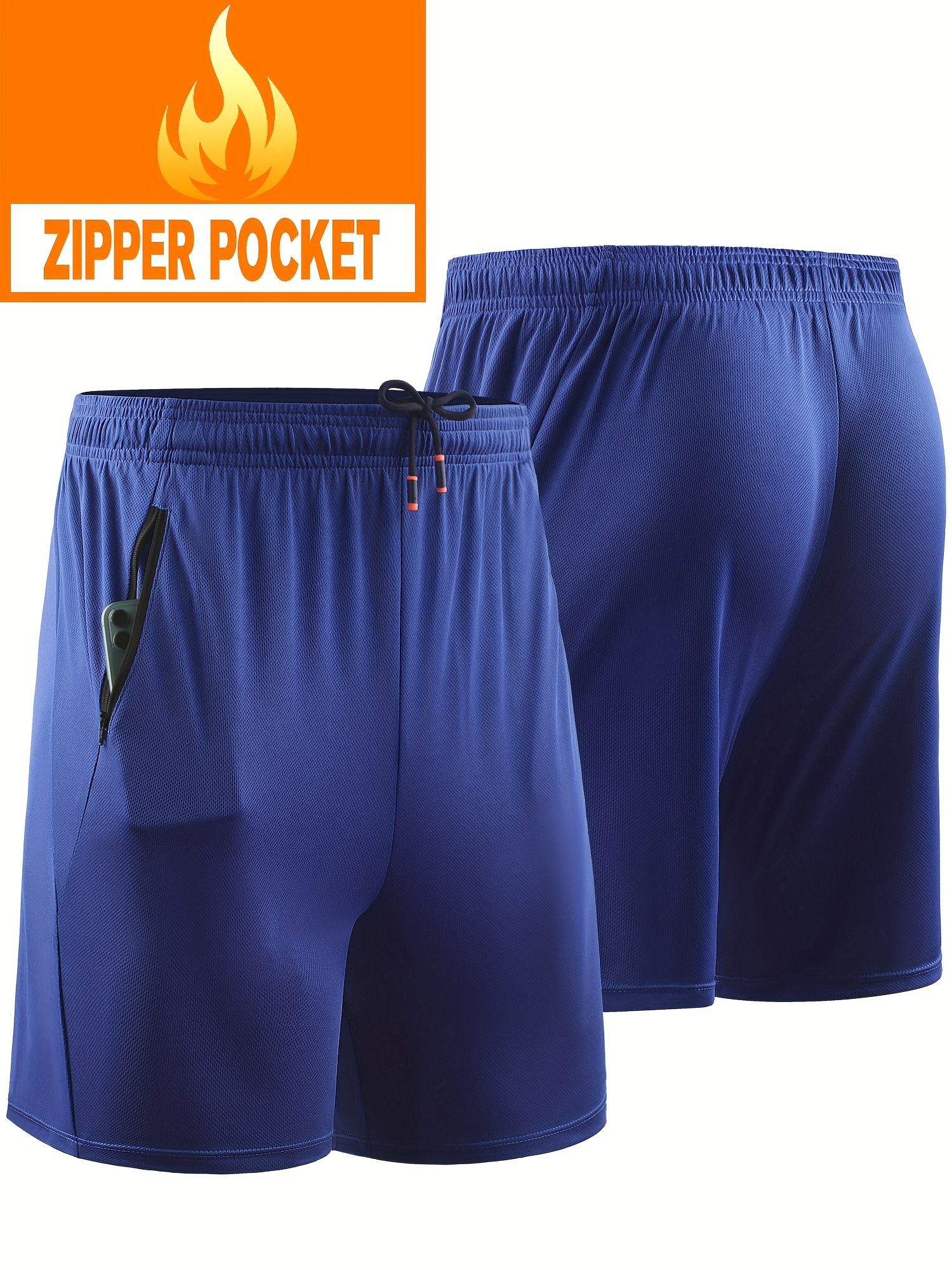 Men's Gym Pants Shorts Basketball Zipper Pocket Sport Shorts Athletic Shorts