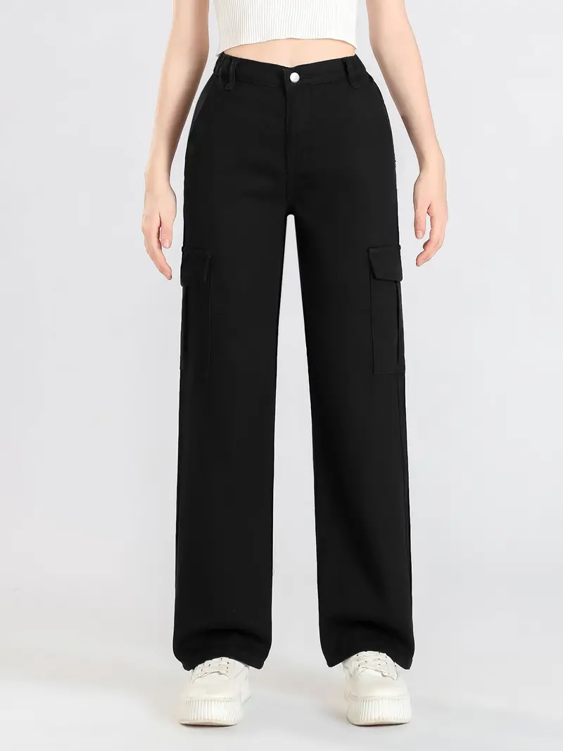 MUUNY Woman's Casual Full-Length Loose Pants Solid Stretchy High Waist Trousers  Wide Leg Pants Sweatpants with Pockets, Black, X-Small : :  Clothing, Shoes & Accessories