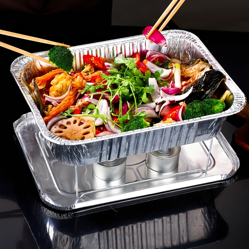 Rectangular Tin Foil Tray, Tin Foil Box, Special Thickened Bowl For  Barbecue, Commercial Baking, Disposable Aluminum Foil Packaging Box - Temu