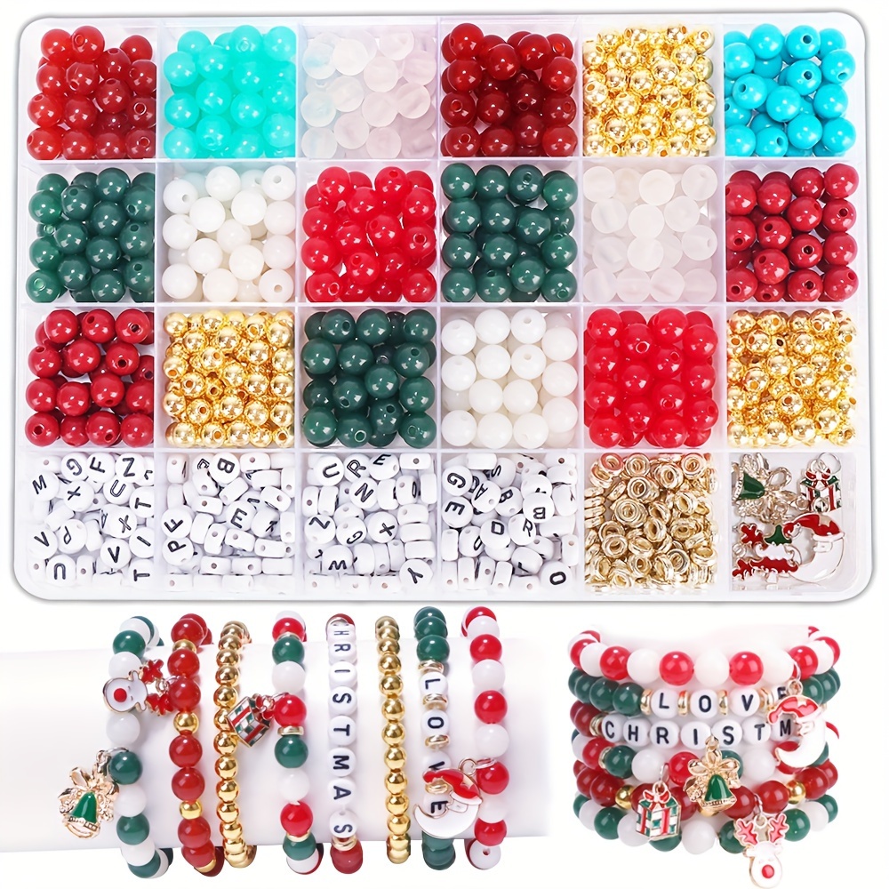 Kit de fabrication de bracelets à breloques de Noël, perles de bricolage  élégantes de la série rouge et vert pour les arts et l'artisanat, kit de  fabrication de bijoux, coffret cadeau de