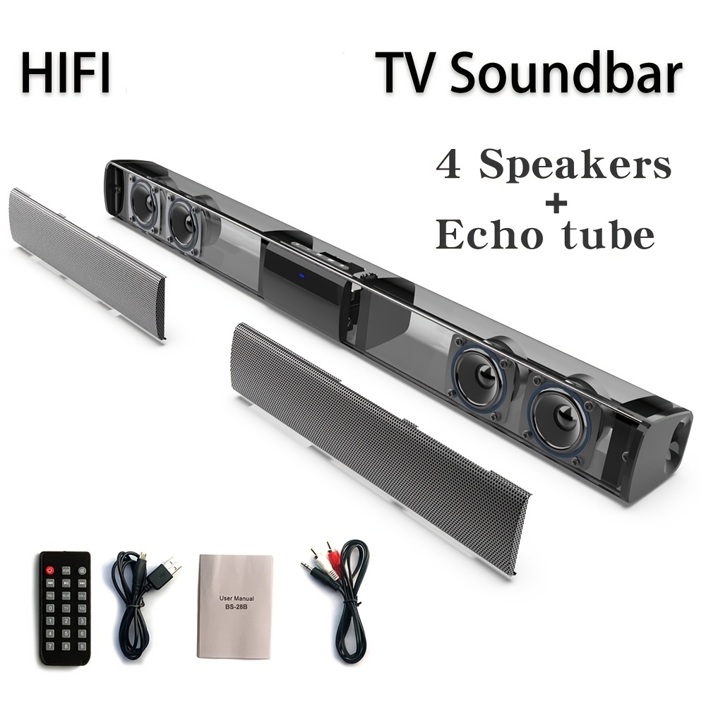 Buy 20W Wireless BT Soundbar Stereo Speakers Home Theater PC TV Sound Bar Surround Sound System with AUX TF FM Radio Column