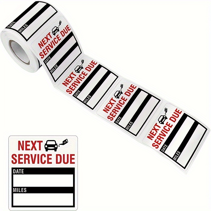 

150pcs/roll 5cm*5cm/2inch*2inch Roll-packed Conversion Oil Car Maintenance Service Expiration Reminders, Removable Waterproof Stickers, Adhesive Labels, Parking Lots, Garages, Gas Stations, Etc