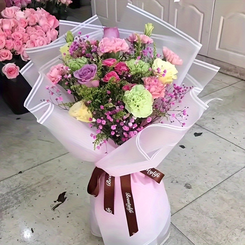WQAZ Papel para envolver flores de 58 cm15 yardas/rollo de color sólido  mate de papel de niebla de papel de regalo de flores para decoración de  boda