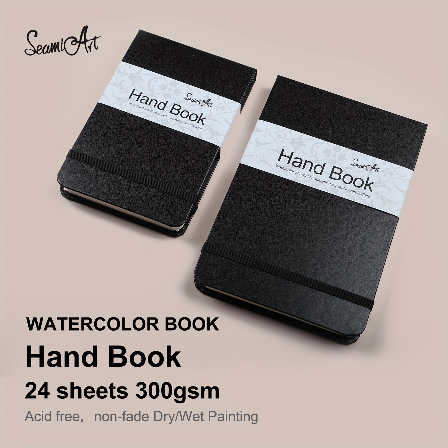 A7 Size, Mini Handmade Watercolor Sketchbook for Artists 200gsm Acid Free  80 pages Watercolor Journal for travel or mini Paintings