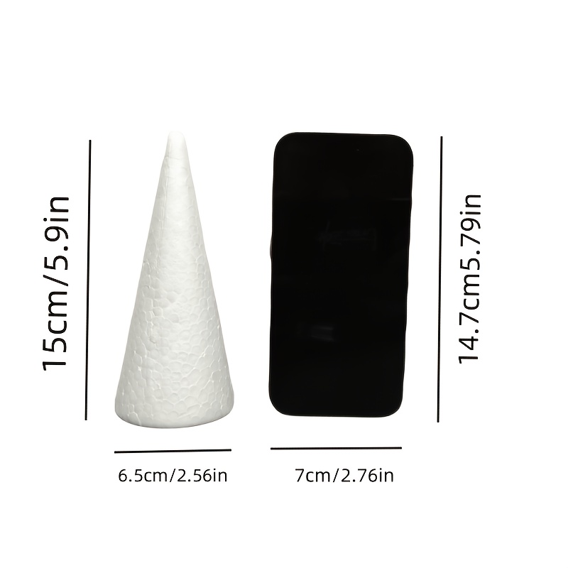 Styrofoam Cone 9 Inch X 4 Inch Bulk-White