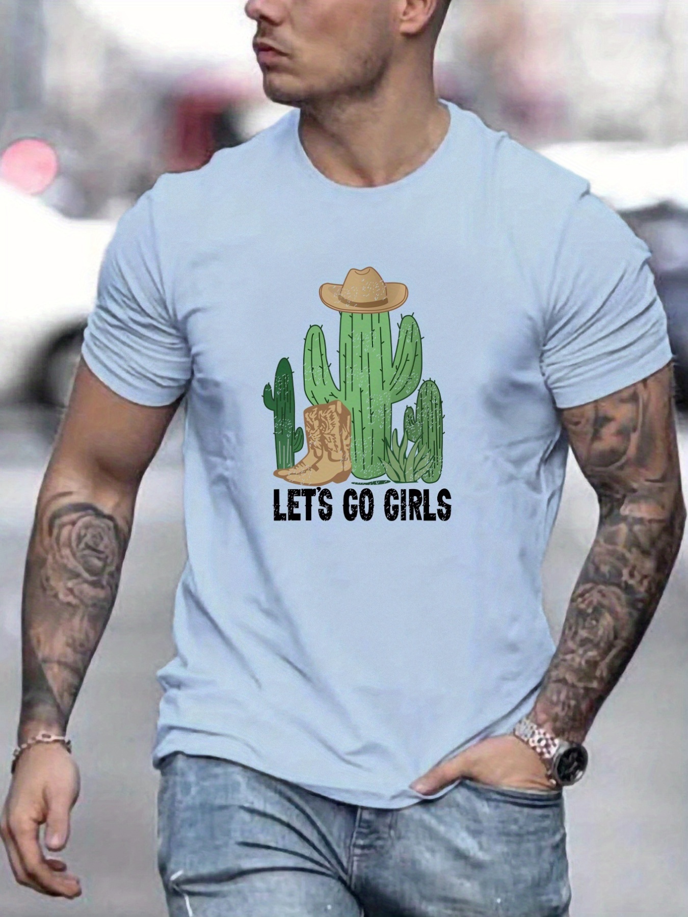 Men's Casual cactus Jack T shirt Trendy Round Neck Tee For - Temu Canada