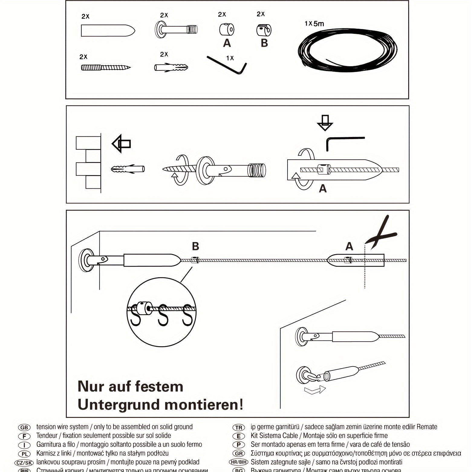  Wire Curtain Hanging System