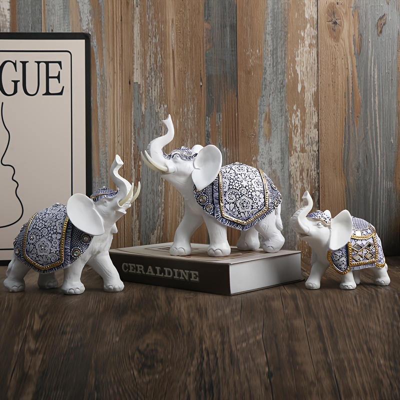 White Elephant Statue Feng Shui Decorative Elephant - Temu