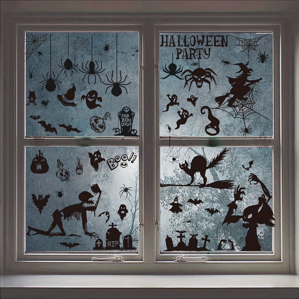 Halloween Skelett Fenster Aufkleber Dekoration Spukhaus - Temu Germany
