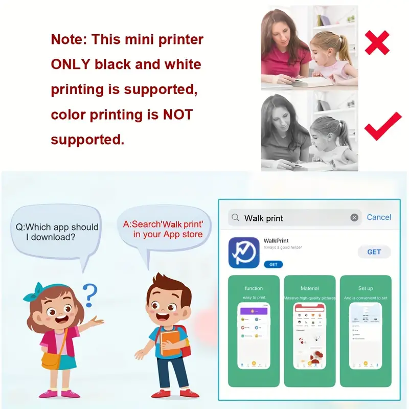 mini label printer portable thermal printer stickers printing photo pocket printers for phone inkless bt mini print details 6