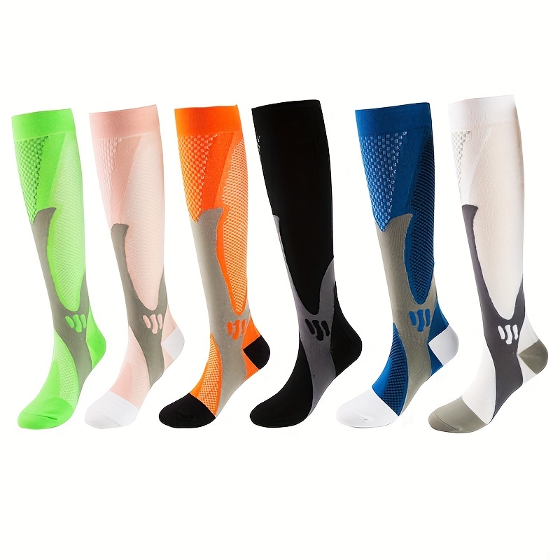 Calcetines de compresión 1 par de medias deportivas para hombres y mujeres,  para correr y ciclismo, Multicolor, 1