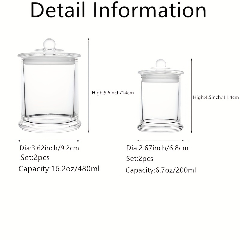 Bathroom Storage Jars Set with Lids - Apothecary Can