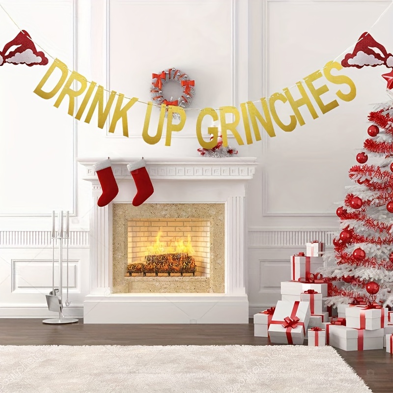 Drink up grinches sign | Christmas grinch decor | grinch sign