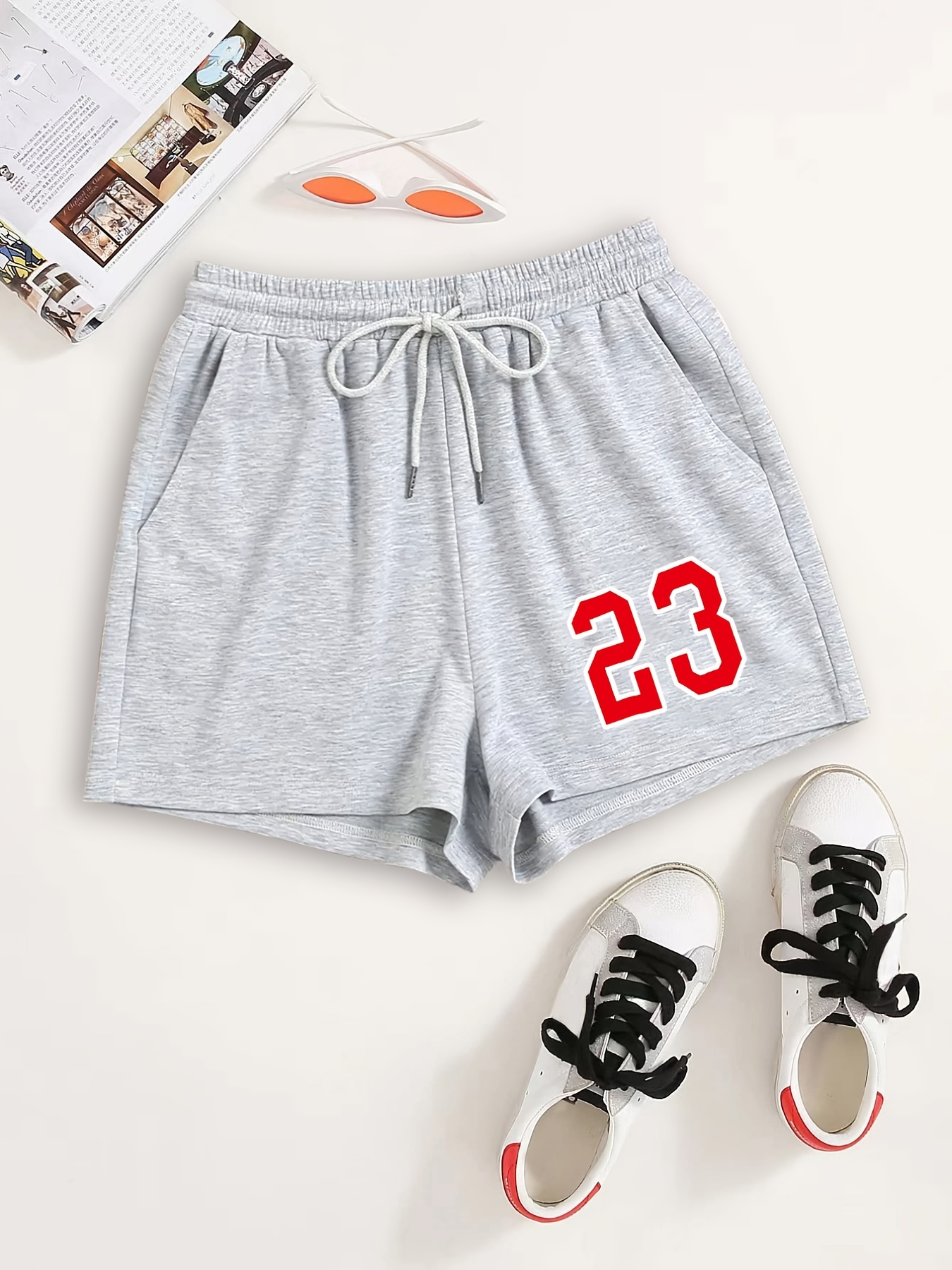 Women's Letter Print Baggy Shorts, Teenage Girl, Summer Fashion