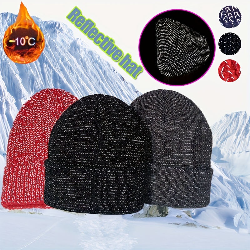 1 Juego De Gorro De Invierno Y Cuello Caliente Tejidos Para Hombre, Con  Forro Grueso Y Elasticidad, Sombrero Cálido Con Patrón De Copo De Nieve Y  Protección Para Las Orejas Para Ciclismo