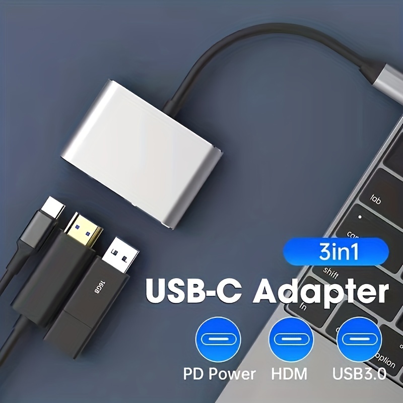 USB C to HDMI Adapter for Phone to TV Adapter Android Hub USB-C Digital AV  Multiport Adapter Converter Type C to HDMI to Phone Adapter for TV