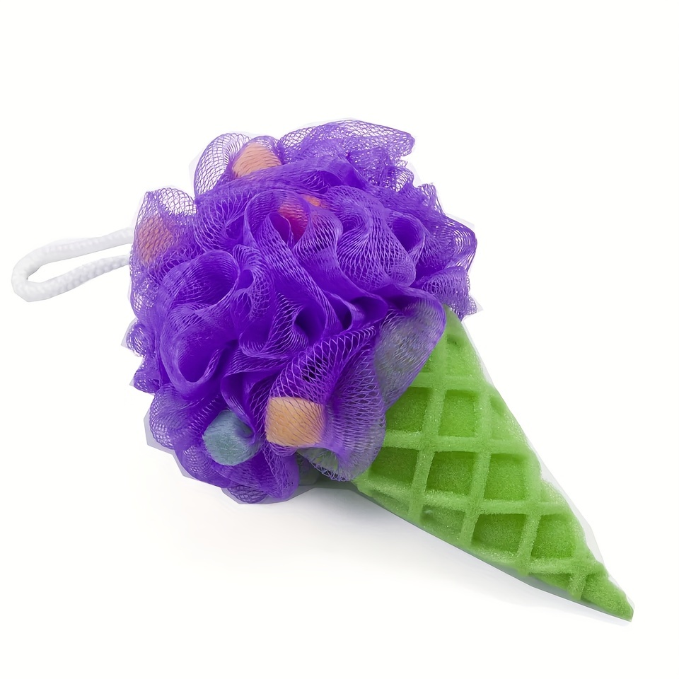 Large Purple Ice Cream Cone Exfoliating Sponge