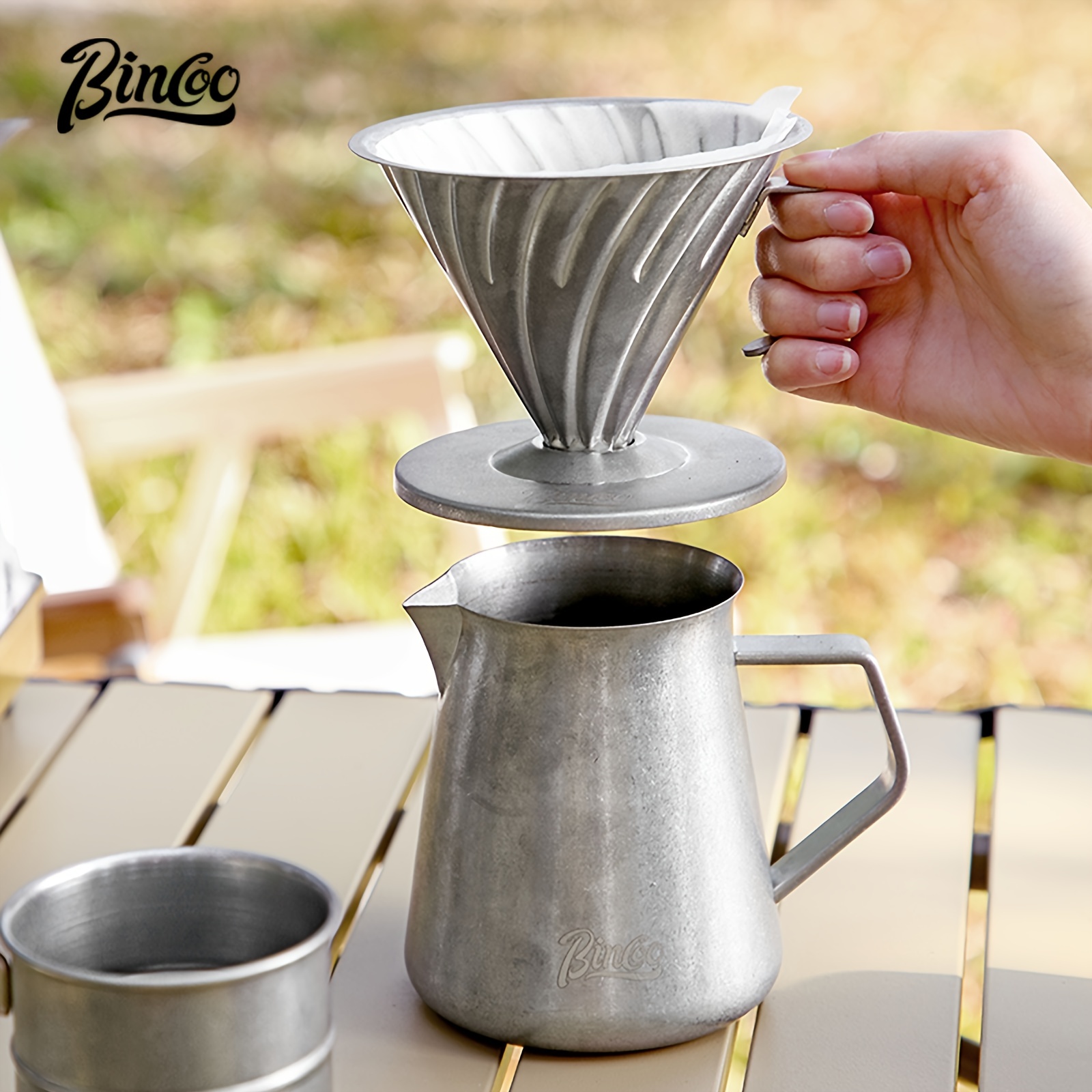 Portable Stainless Steel Coffee Pot With Detachable Handle - Temu