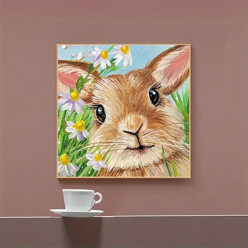 1pc DIY Rabbit Pattern Diamond Painting Kit, Mosaic Decoration Craft Wall  Art, Home Decoration, 11.81inch X 15.75inch Frameless 5D Diamond Painting Ki