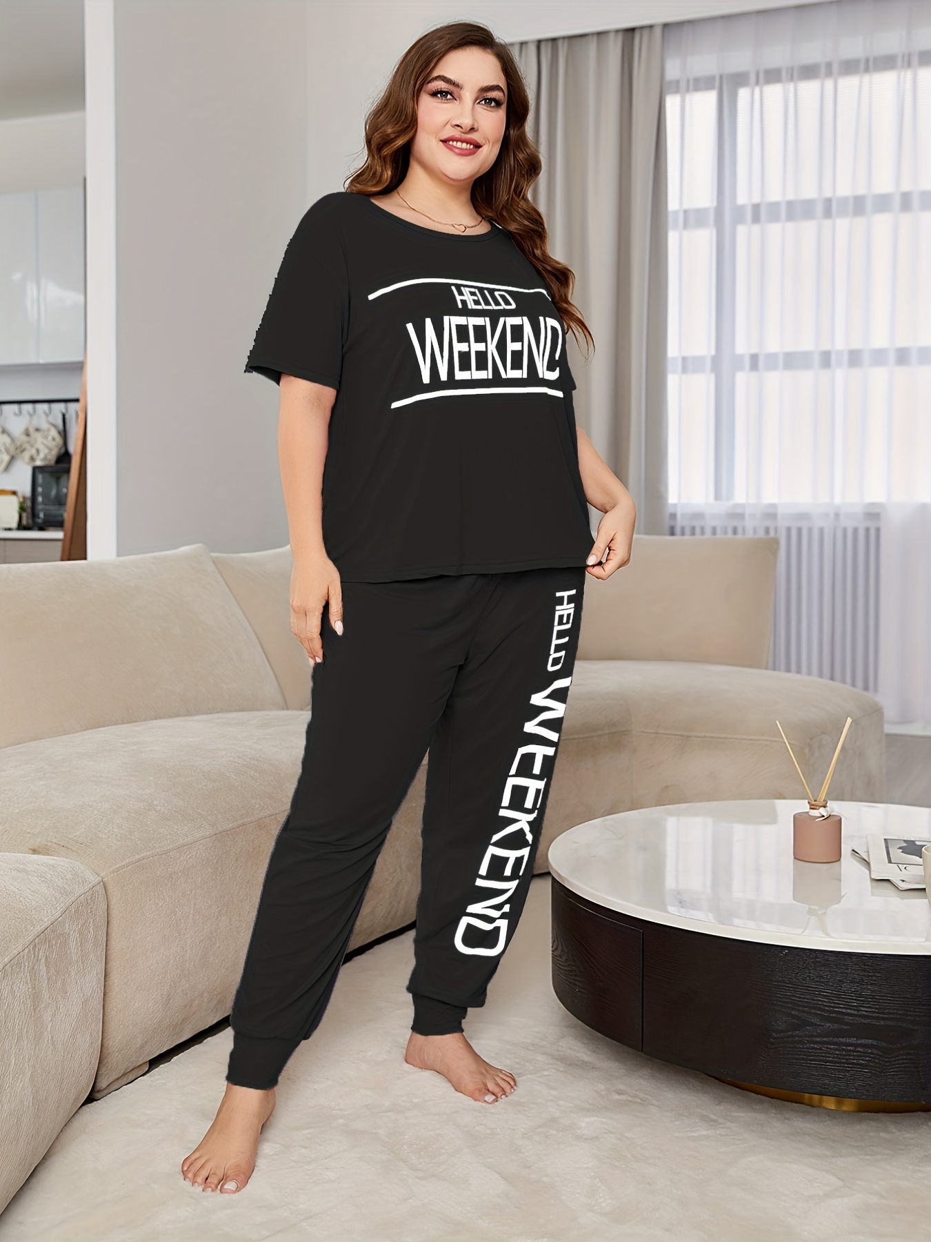 Black pyjamas plus discount size