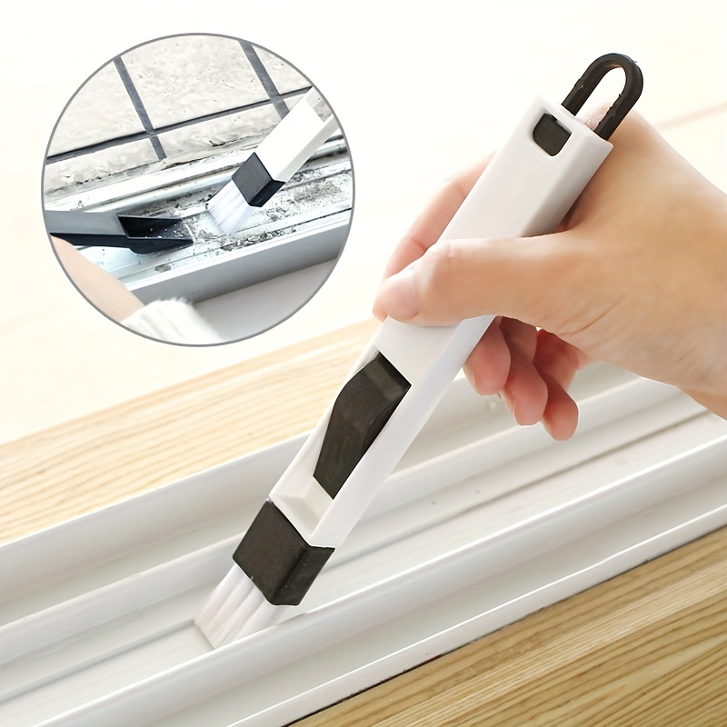 Brosse de nettoyage multifonctionnelle pour rainure de fenêtre, 1 pièce, nettoie efficacement les claviers et les accessoires de cuisine avec un seul outil
