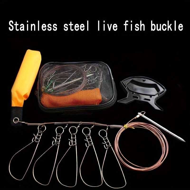 Portable Fishing Line With Stainless Steel Fish Lock Buckle - Temu