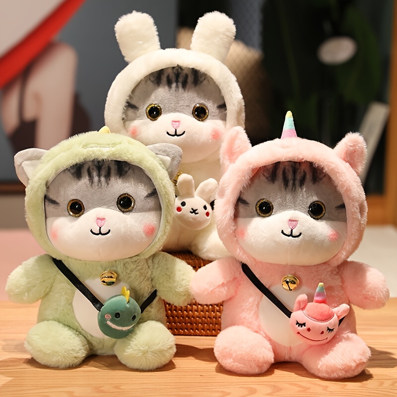 Jouets en peluche de chat de dessin animé de 4 pouces, poupée en peluche  mignonne pour la décoration de la maison, jouets de poupée doux, animaux en  peluche, cadeaux d'anniversaire pour filles
