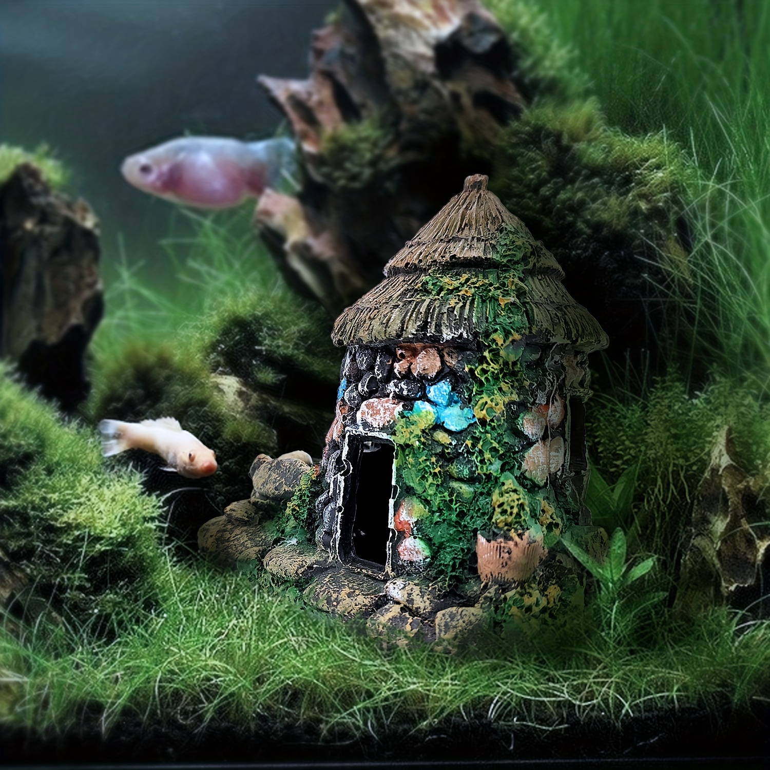 Hobbit House Cave Aquarium Decoration